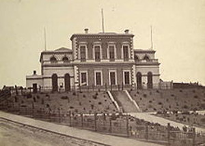 Ballarat East Town Hall in 1862. Later demolished.